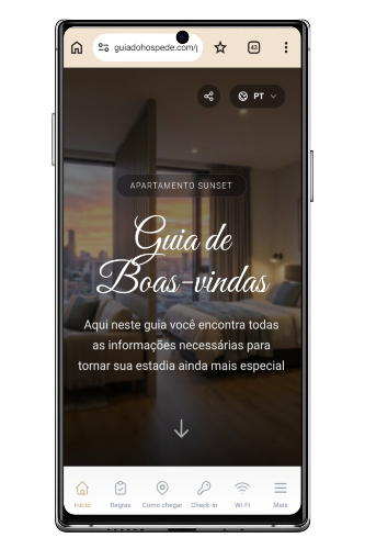 Example of a digital welcome guide created on the Guialo platform